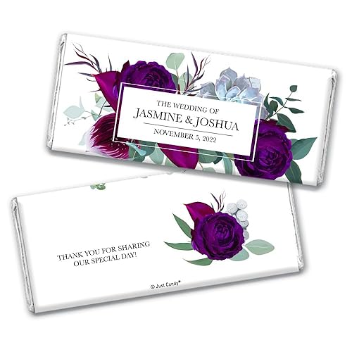 Botanical Wedding Candy Personalized Chocolate Bars (36 Count)