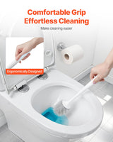 VEVOR Toilet Brush and Holder Set, Toilet Bowl Brush and Holder with Comfortable PP Handle, Compact Bathroom Scrubber Cleaner, Deep Cleaning