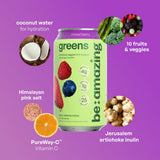 Be Amazing Greens Drink, Mixed Berry, Ready to Drink, 10 Organic Fruits & Vegetables, Coconut Water, Vitamin C, Prebiotic Fiber, 25 Calories, Low