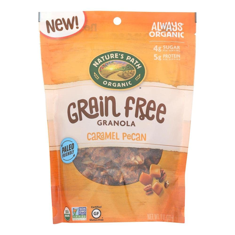 Nature's Path Organic Grain Free Caramel Pecan Granola, 8 Ounce (Pack of 6), Non-GMO, Keto Friendly, Paleo Friendly, Gluten Free, 6g Plant Based