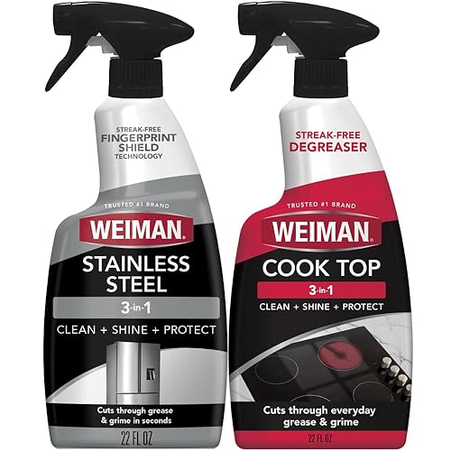 Weiman Stovetop Cleaner & Stainless Steel Cleaner - 22 Ounce - Daily Appliance Kitchen Cleaning Kit