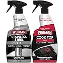 Weiman Stovetop Cleaner & Stainless Steel Cleaner - 22 Ounce - Daily Appliance Kitchen Cleaning Kit