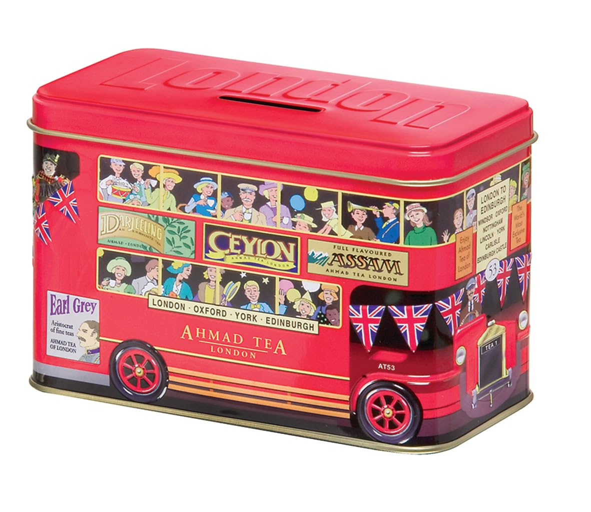 Ahmad Tea London Bus Gift Tin, English Afternoon, 20 Count Tin
