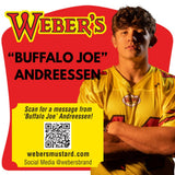 Weber’s Original Horseradish Mustard, 16 oz (4-Pack) | Buffalo’s Iconic Mustard Since 1922 | Limited-Edition Buffalo “Buffalo Joe” Label | Bold