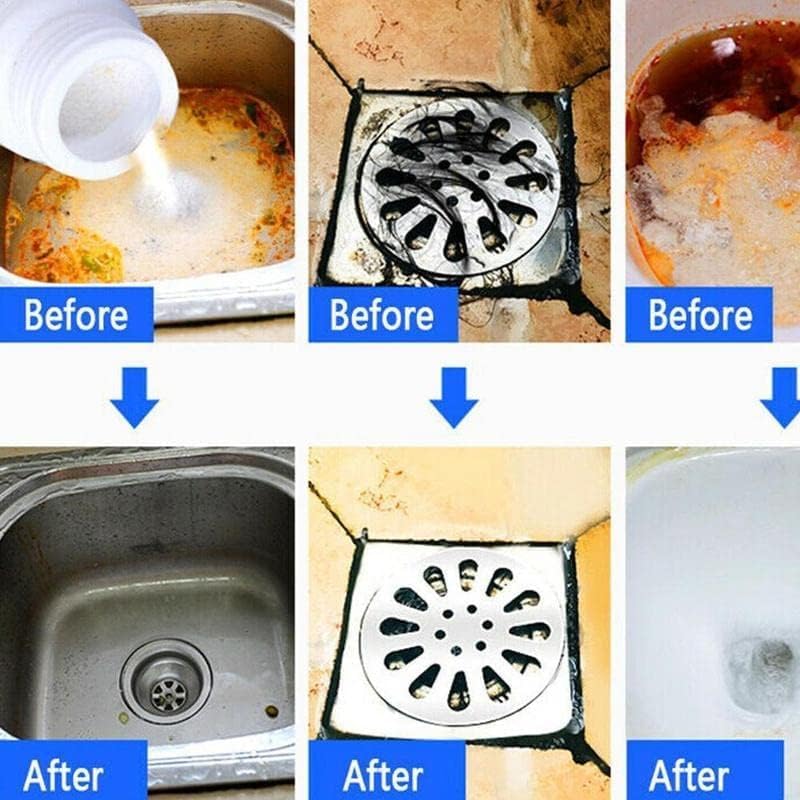 Wild Tornado Powerful Sink & Drain Cleaner Powder - Quick Foaming Super Cleaning Agent for Kitchen, Bathroom & Toilet Pipes (2pcs)
