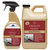 Granite Gold Granite Sealer Combo Pack, Water-Based Sealer Spray and Refill for Granite, Marble, Travertine, Natural Stone Countertops, 24 oz + 64 oz