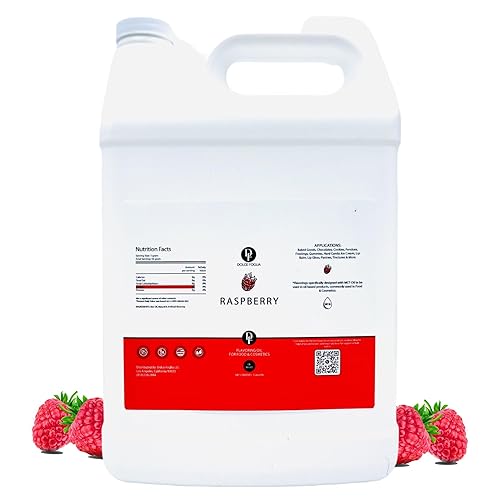 Dolce Flav Raspberry Extract (Oil-Soluble) 1 Gallon - Kosher, Sugar-Free, Concentrated Raspberry Flavoring for Chocolates, Candies & Baking