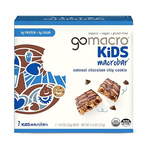 Gomacro, Organic Bar Kids Oatmeal Chocolate Chip Cookie 7 Count, 6.3 Ounce