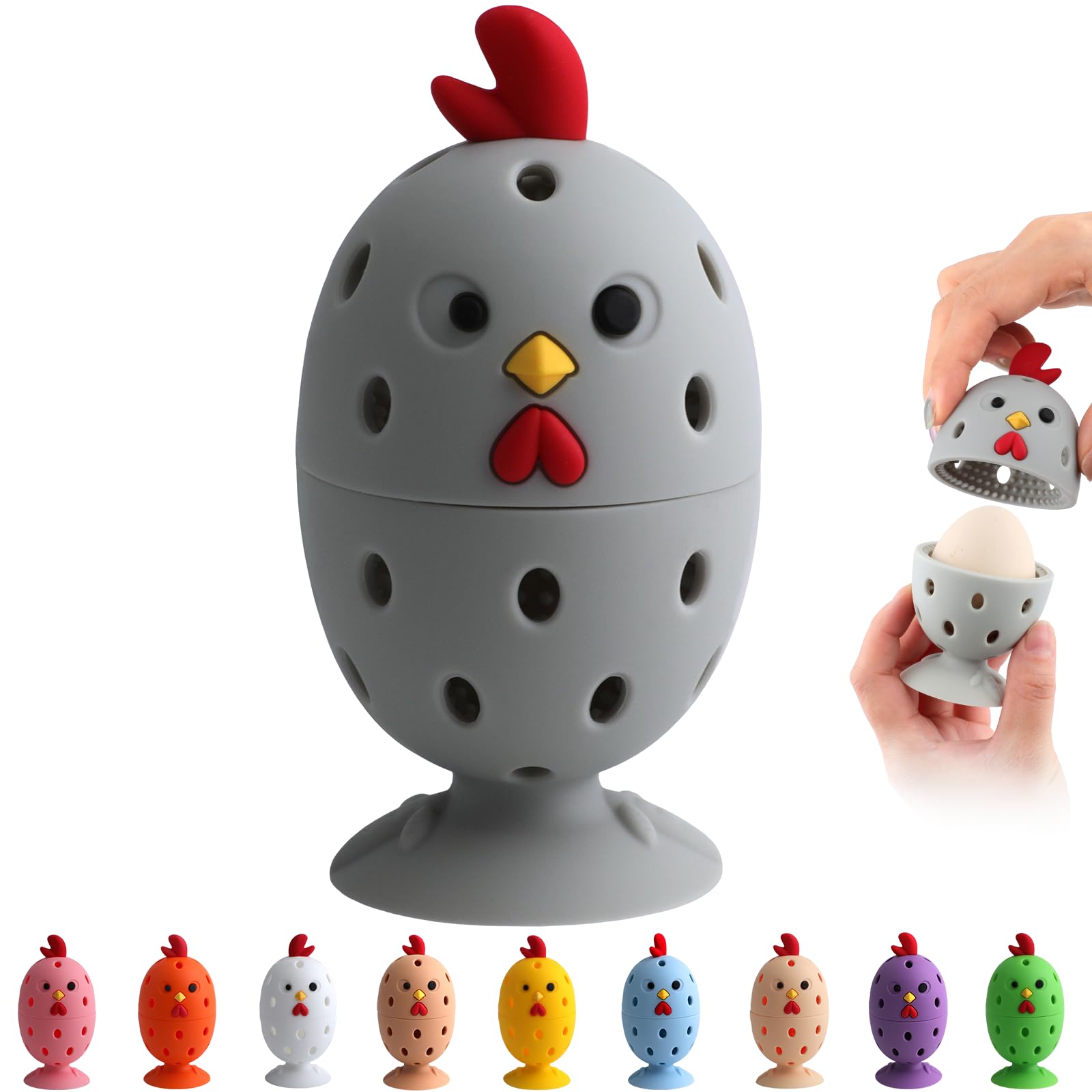 Egg Brush Cleaner, Egg Cleaner Scrubber for Fresh Eggs, Cute Chick Shaped Silicone Egg Washer, Reusable Multipurpose Washing Egg Tool for Fruits