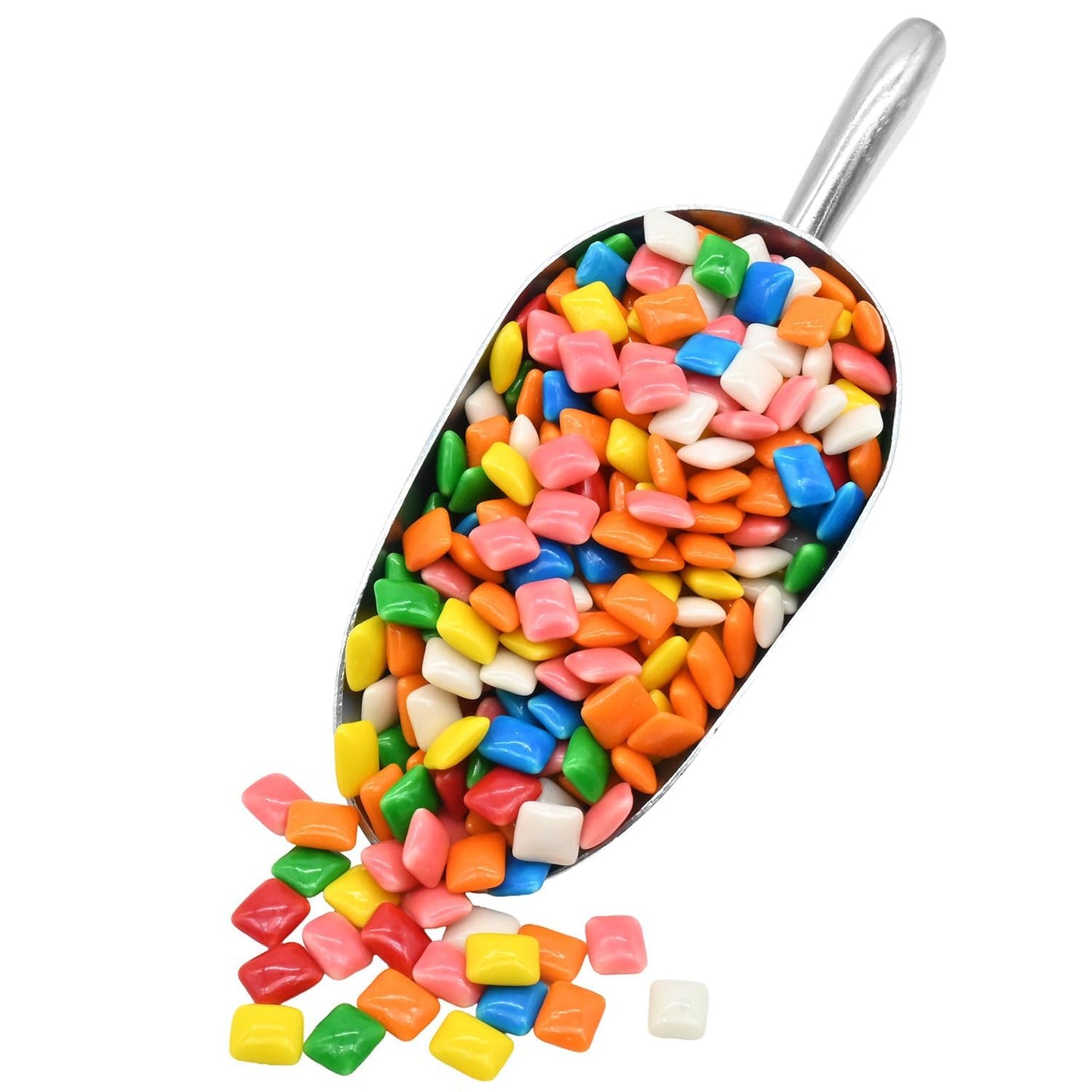 Candy Retailer Assorted Fruit Flavors Mini Chicle Chewing Gum Tabs, Candy-Coated, Square-Shaped, Bulk Unwrapped, for Vending Machines | 1 Pound