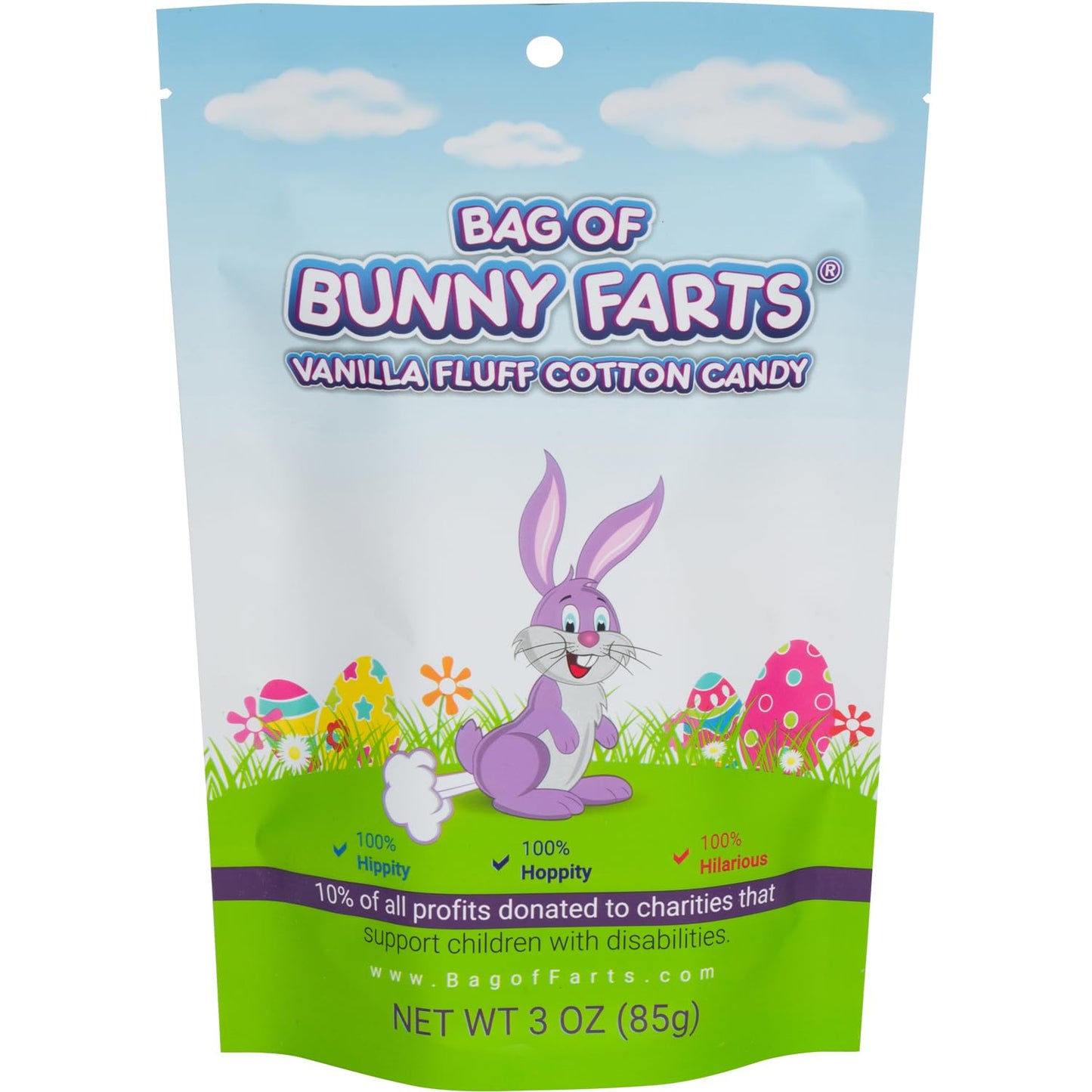 Bag of Bunny Farts Vanilla Cotton Candy Funny Easter Basket Stuffer for All Ages Unique Birthday for Friends, Mom, Dad, Girl, Boy Gag Gift, 3 ounces