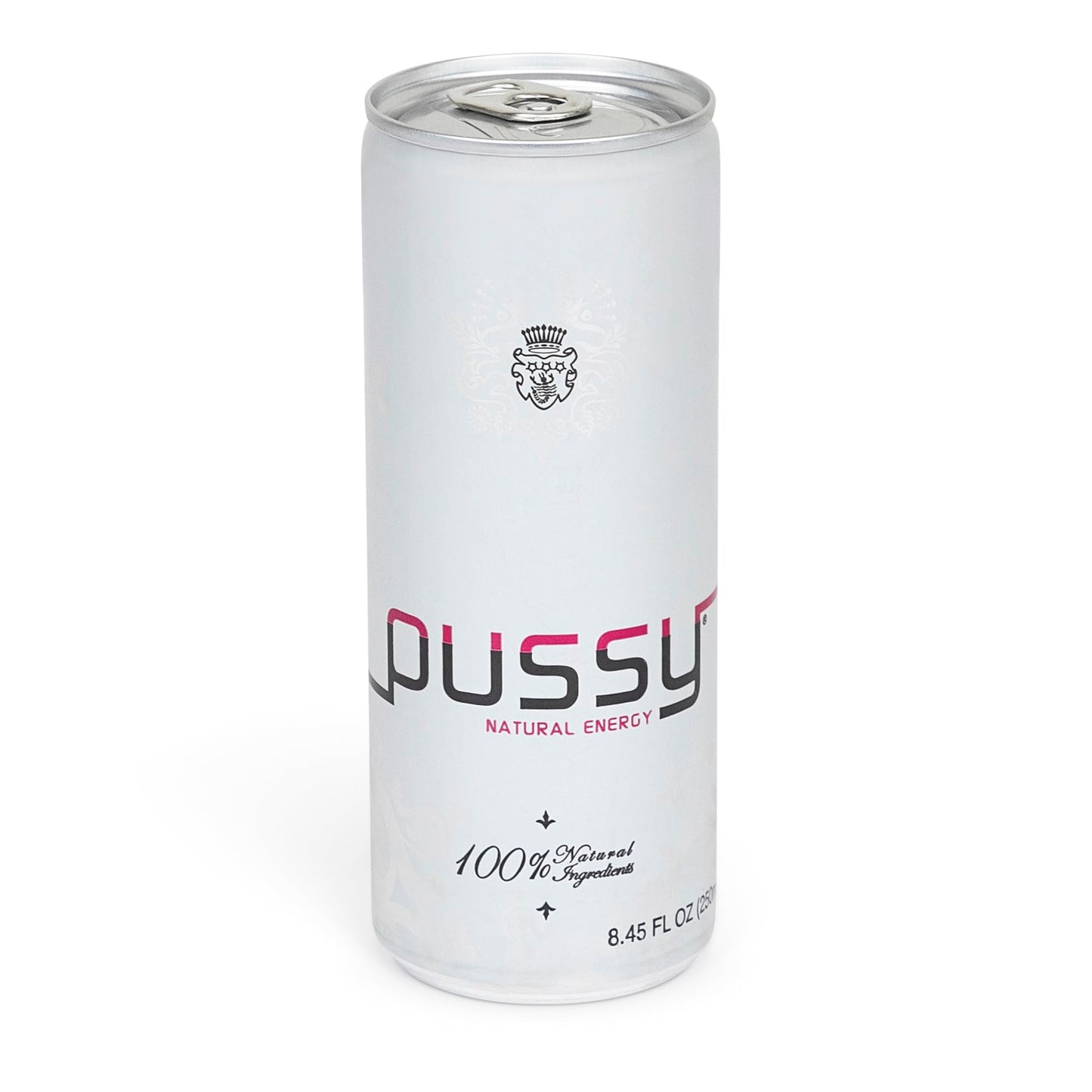 Pussy's Natural Energy Drink - Carbonated Energy Drinks Pack of 12-250ml - All Natural Caffeine Drinks - ILIOS Packaging.