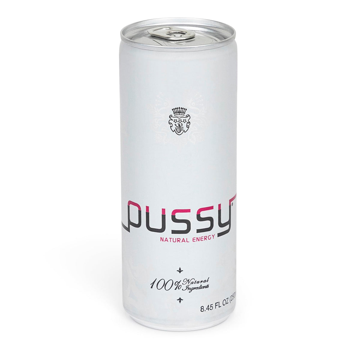 Pussy's Natural Energy Drink - Carbonated Energy Drinks Pack of 24-250ml - All Natural Caffeine Drinks - ILIOS Packaging.