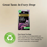 Twinings Earl Grey Tea | Full & Fragrant Earl Grey Tea Bags | Bergamot & Lemon Flavoured Black Tea Blend | 40 Biodegradable Tea Bags