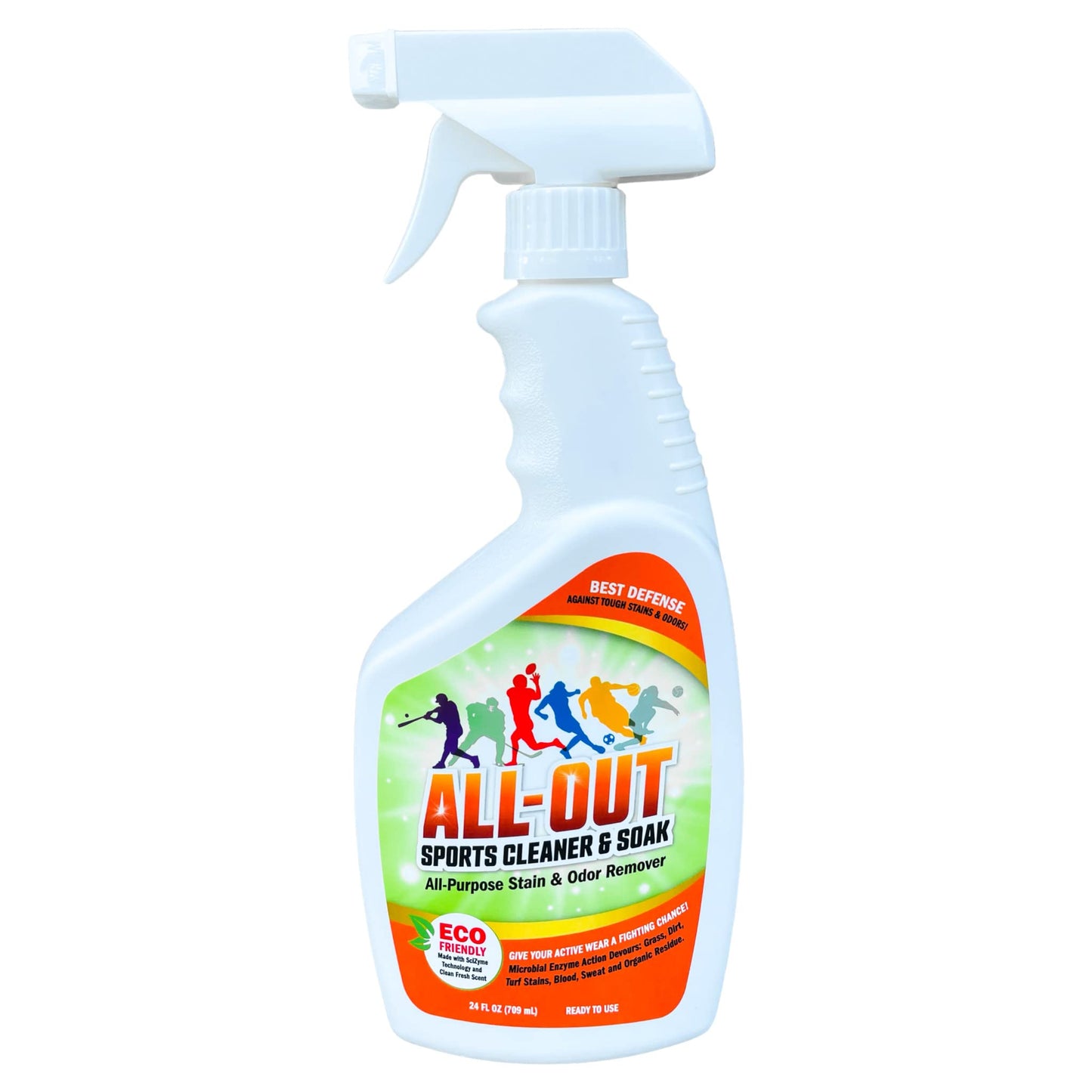 All Out Sports Stain Cleaner | Remove Stains from Shoes, Jerseys, Hats, Pants, Clothing, Helmets, Gloves Etc | Long-Lasting Soak & Clean Formula |