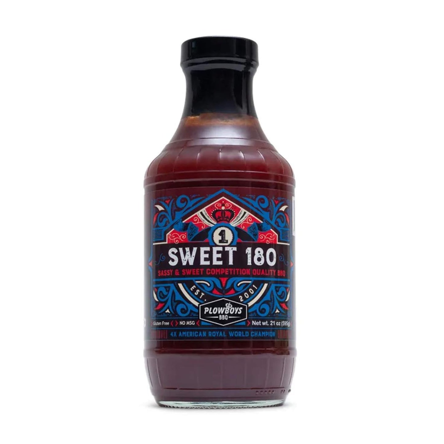 Plowboys Sweet 180 BBQ Sauce - Competition Quality Barbecue Sauce with Mild Heat - Award-Winning KCBS Chicken, Ribs & Pork Sauce (Sweet 180, 1 Pack)