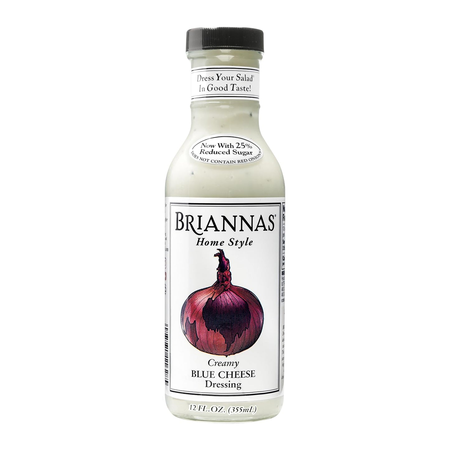 BRIANNAS - Home Style Creamy Blue Cheese Dressing - Fine Salad Dressing made with Premium Ingredients - Gluten Free & Low Sugar Dressing - 12 oz