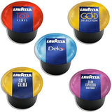 Lavazza Blue Coffee Capsules Variety Pack - 100 Count (20 Pods Each) - Includes Top Class, Caffè Crema, Decaf Dek, Gran Espresso & Gold Selection