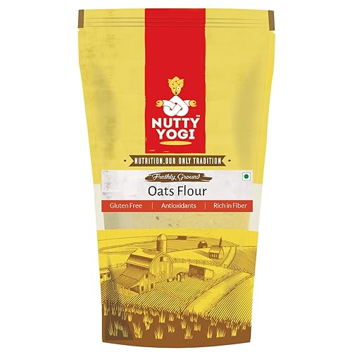 Nutty Yogi Gluten Free Oats Flour (Atta) Gluten Free, Freshly Milled In Small Batches, Protein Rich, High Fibre, No Maida, Breakfast Cereal Natural