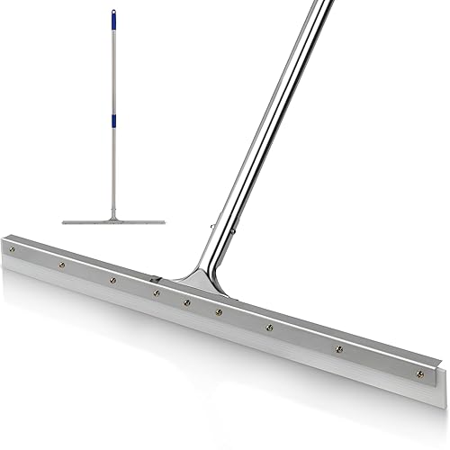 MHM AquaSlide PushPro - 28-Inch Heavy Duty Squeegee for Concrete Floors & Wet Surfaces | Industrial Rubber Blade Water Removal Tool for Garages