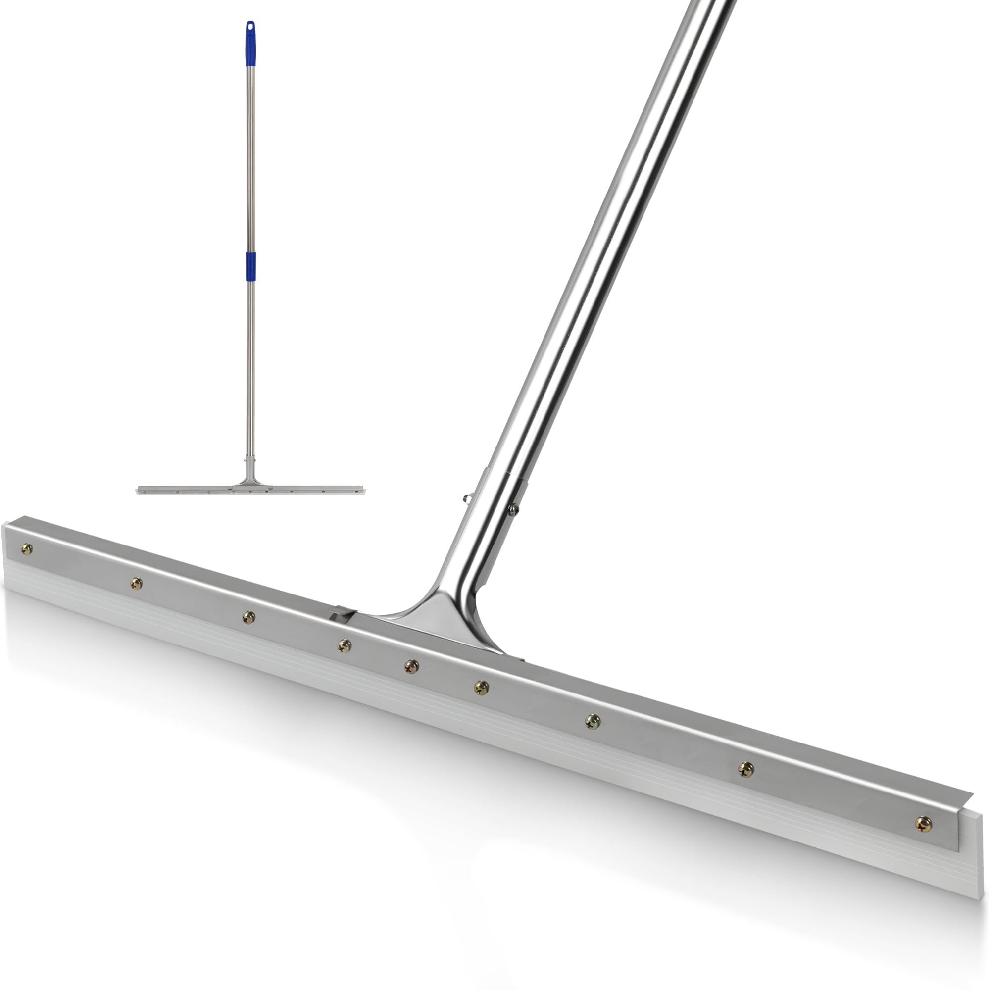 MHM AquaSlide PushPro - 28-Inch Heavy Duty Squeegee for Concrete Floors & Wet Surfaces | Industrial Rubber Blade Water Removal Tool for Garages