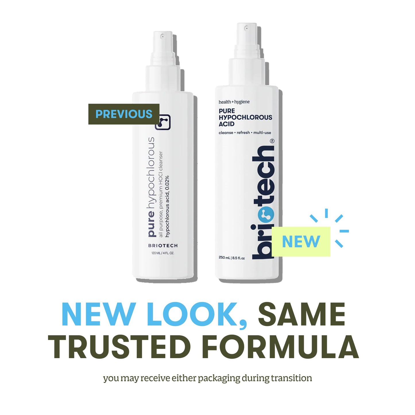 BRIOTECH Pure Hypochlorous Acid Spray and Cleanser, Original Premium HOCl Topical Solution, Multi-Purpose Cleaner, Family Approved & Pet Friendly, 8.5
