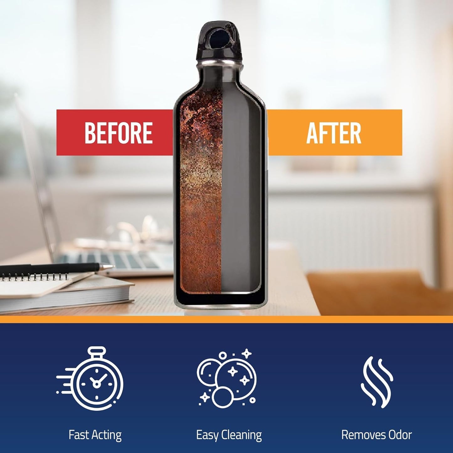 Tumbler Water Bottle Cleaning Tablets - All Natural Ingredient, Great for All Stainless, Plastics, Ceramic and Glass Drinking Containers, Individually