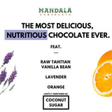 Mandala Superfood Bean-to-Bar Chocolate (2.2 oz Bar) Dairy-Free, Low Glycemic, Organic, Artisan, Vegan, Made with Real Citrus (Lavender Citrus
