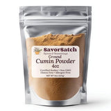 SavorSatch Ground Cumin Powder - 4 oz Stand-Up Resealable Pouch | Warm Earthy Spice for Cooking, Chili, Curry & Mexican Dishes | Certified Kosher