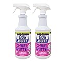 Don Aslett 3-Way Spotter (1 Liter Bottle, Pack of 2) Stain Remover, Odor Eliminator, Carpet Protector | Ready-to-use Rug Deodorizer and Spots Cleaner
