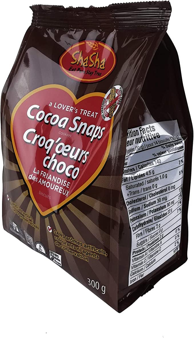 ShaSha Cocoa Snap Cookies, 10.5oz (300g)