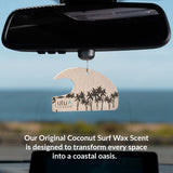 ulu Lagoon Hanging Car Air Freshener | Tropical Beach Coconut Surf Wax Scent Mini Wave | Long Lasting Car Freshener, Closet and Beyond | Made In USA |