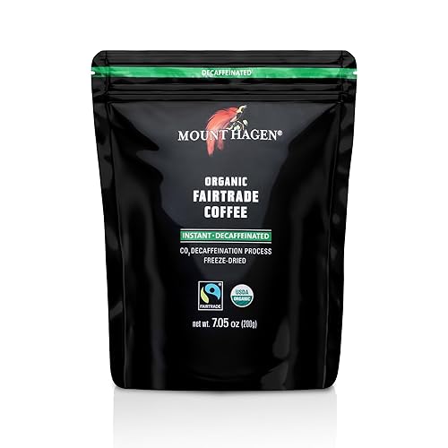 Mount Hagen 7.05oz Organic Freeze Dried Instant Decaf Coffee | Made From Organic Medium Roast Arabica Beans | Fair-Trade, Eco-friendly Instant