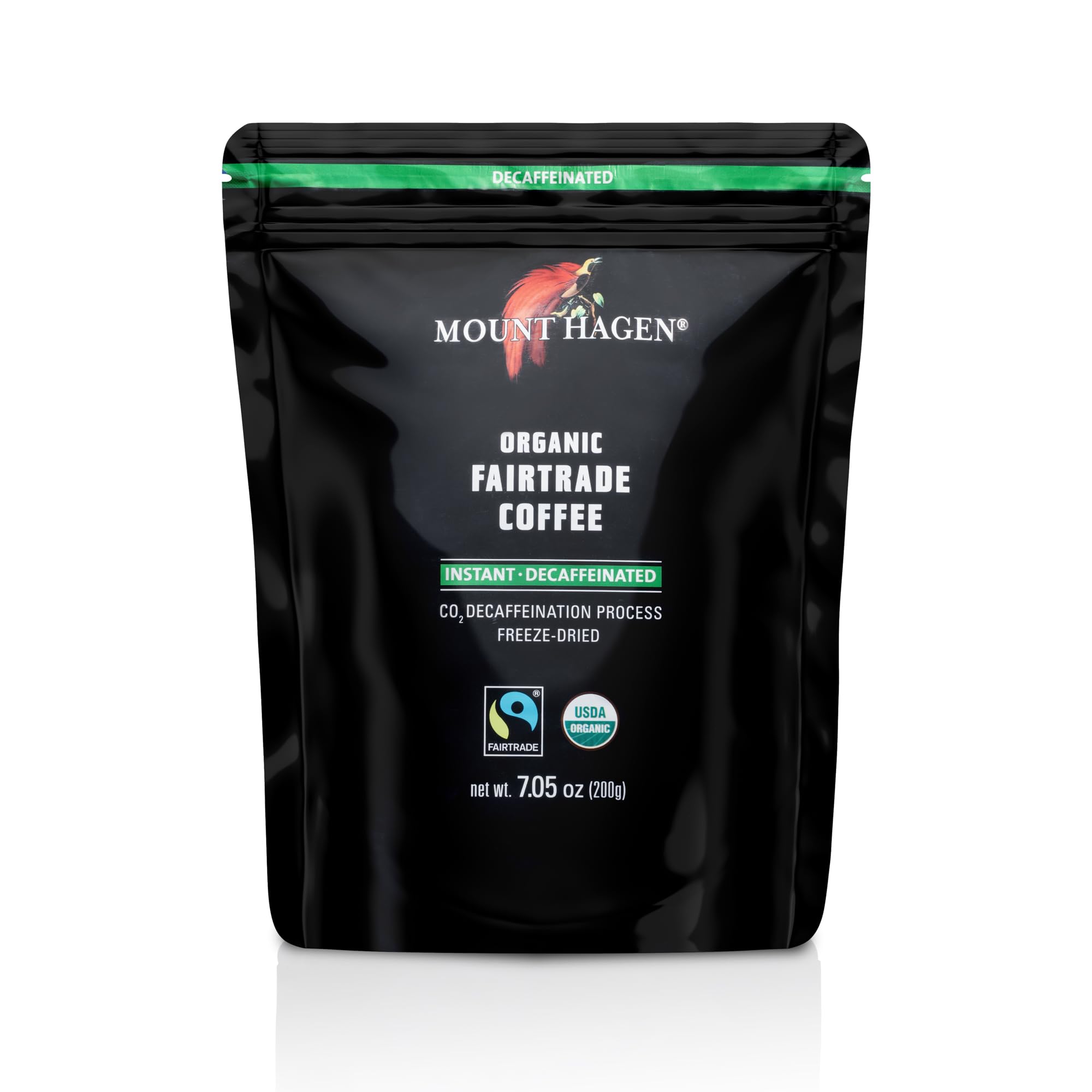 Mount Hagen 7.05oz Organic Freeze Dried Instant Decaf Coffee | Made From Organic Medium Roast Arabica Beans | Fair-Trade, Eco-friendly Instant