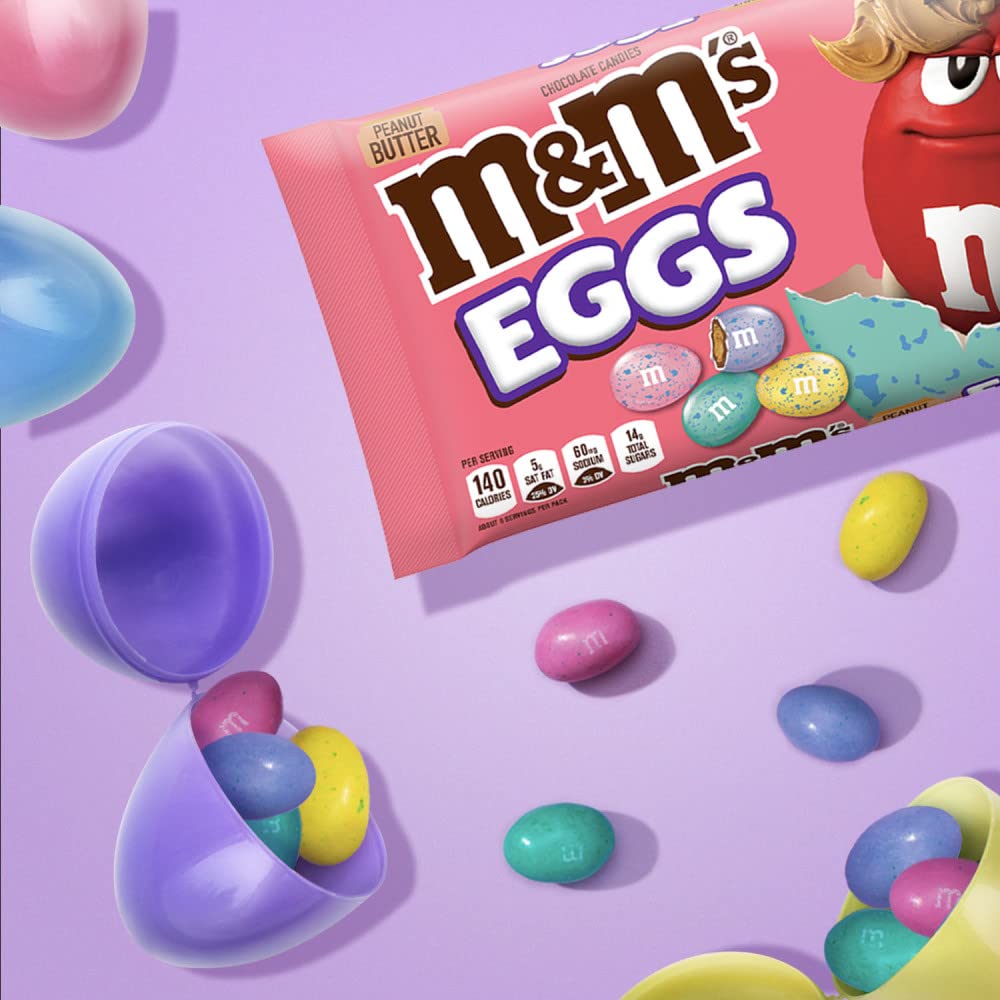 M&M'S Peanut Butter Chocolate Speckled Easter Egg Candy, 9.2 oz Bag