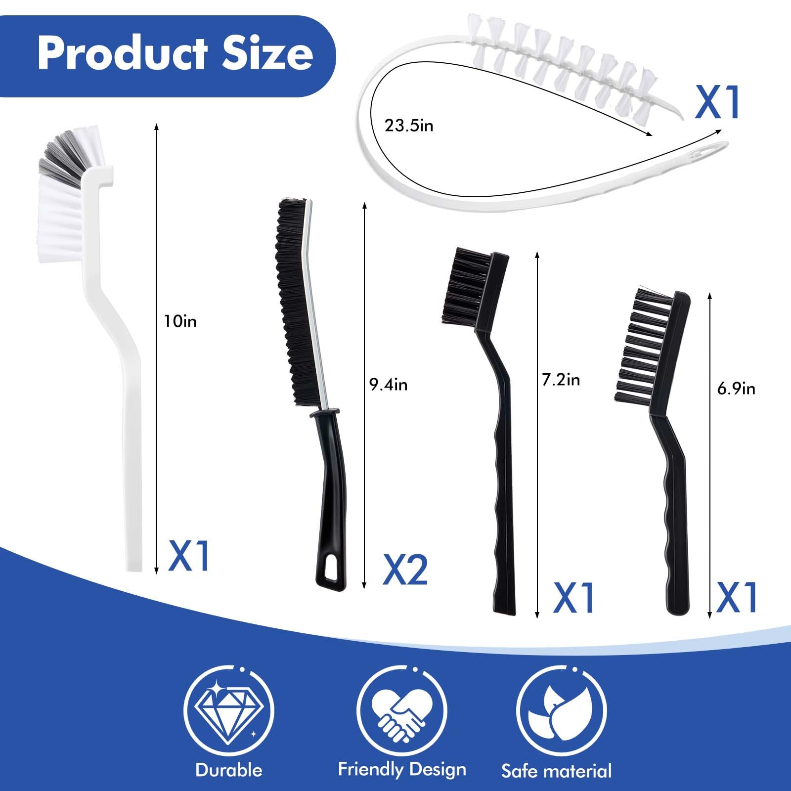 6 Pcs Washing Machine Cleaning Brush Kits, Front Load Washer Cleaner Brushes Tools - 1 Pcs Drum Laundry Cleaning Brush and 5 Pcs Crevice Cleaning