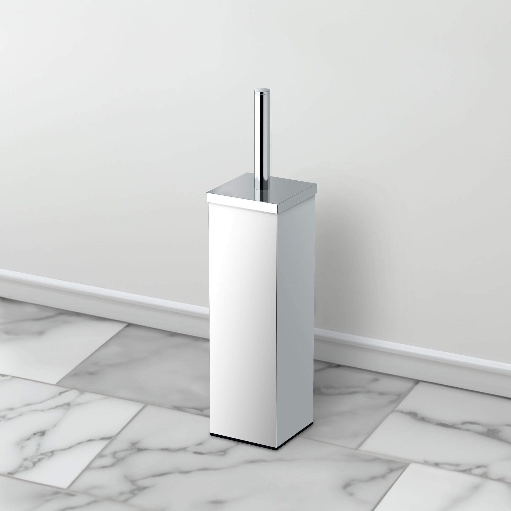 Gatco 1488 Elegant Square Toilet Brush Holder, Chrome