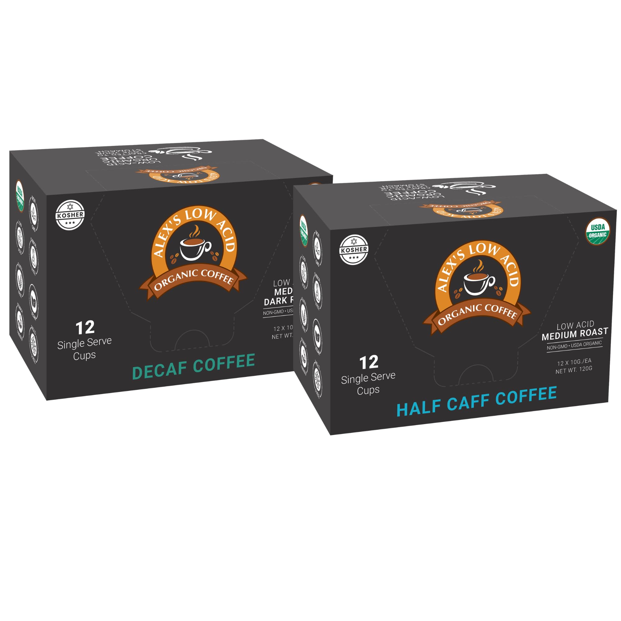 Alex's Low Acid Organic Coffee Wind Down Single-Serve Pods Variety Pack
