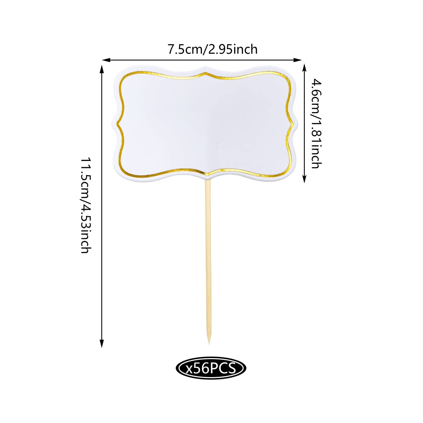 56 PCS White Cheese Markers Cake Topper Toothpick Cupcake Toppers for Charcuterie Board Buffet Labels Blank Toothpick Flags Appetizer Signs Cupcake