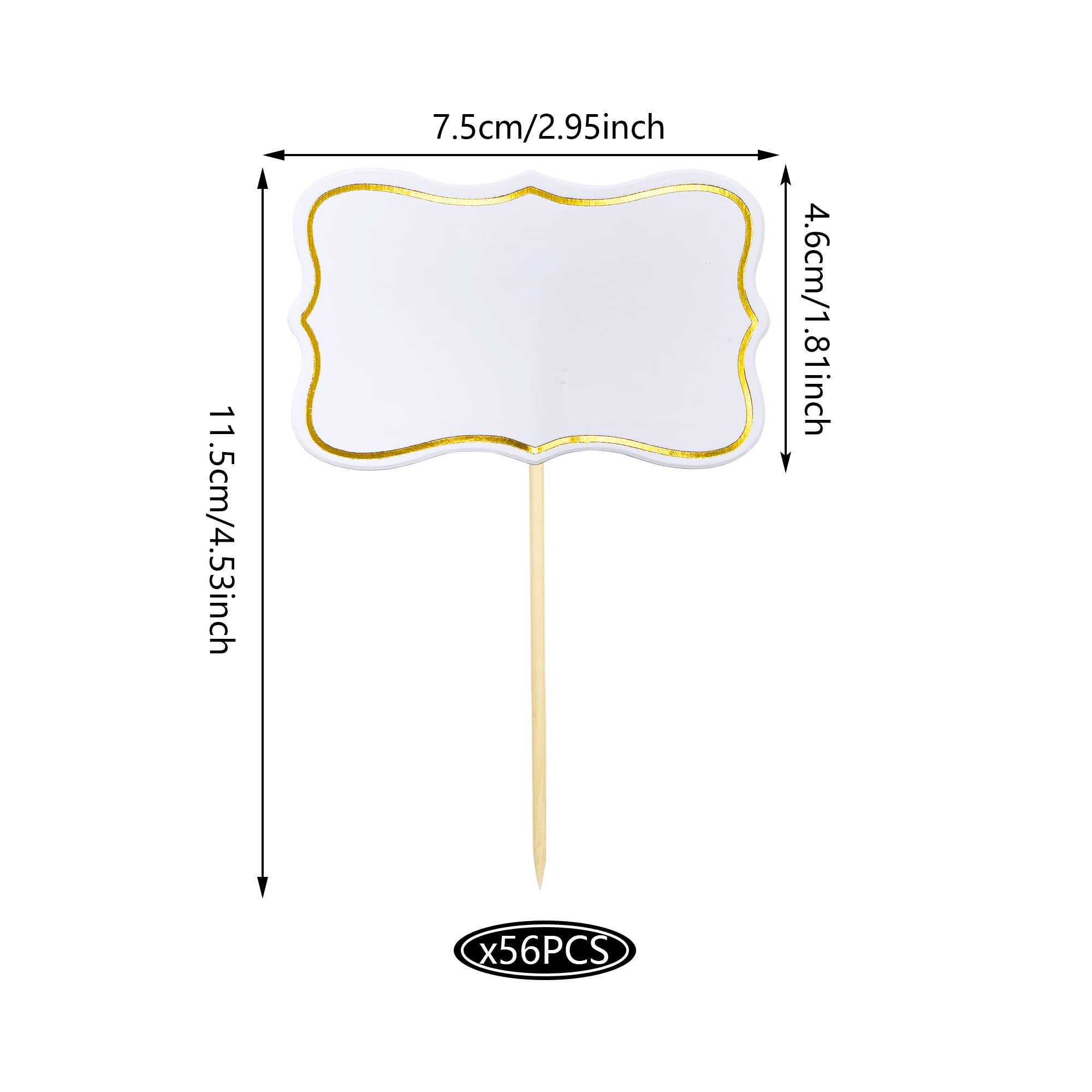 56 PCS White Cheese Markers Cake Topper Toothpick Cupcake Toppers for Charcuterie Board Buffet Labels Blank Toothpick Flags Appetizer Signs Cupcake