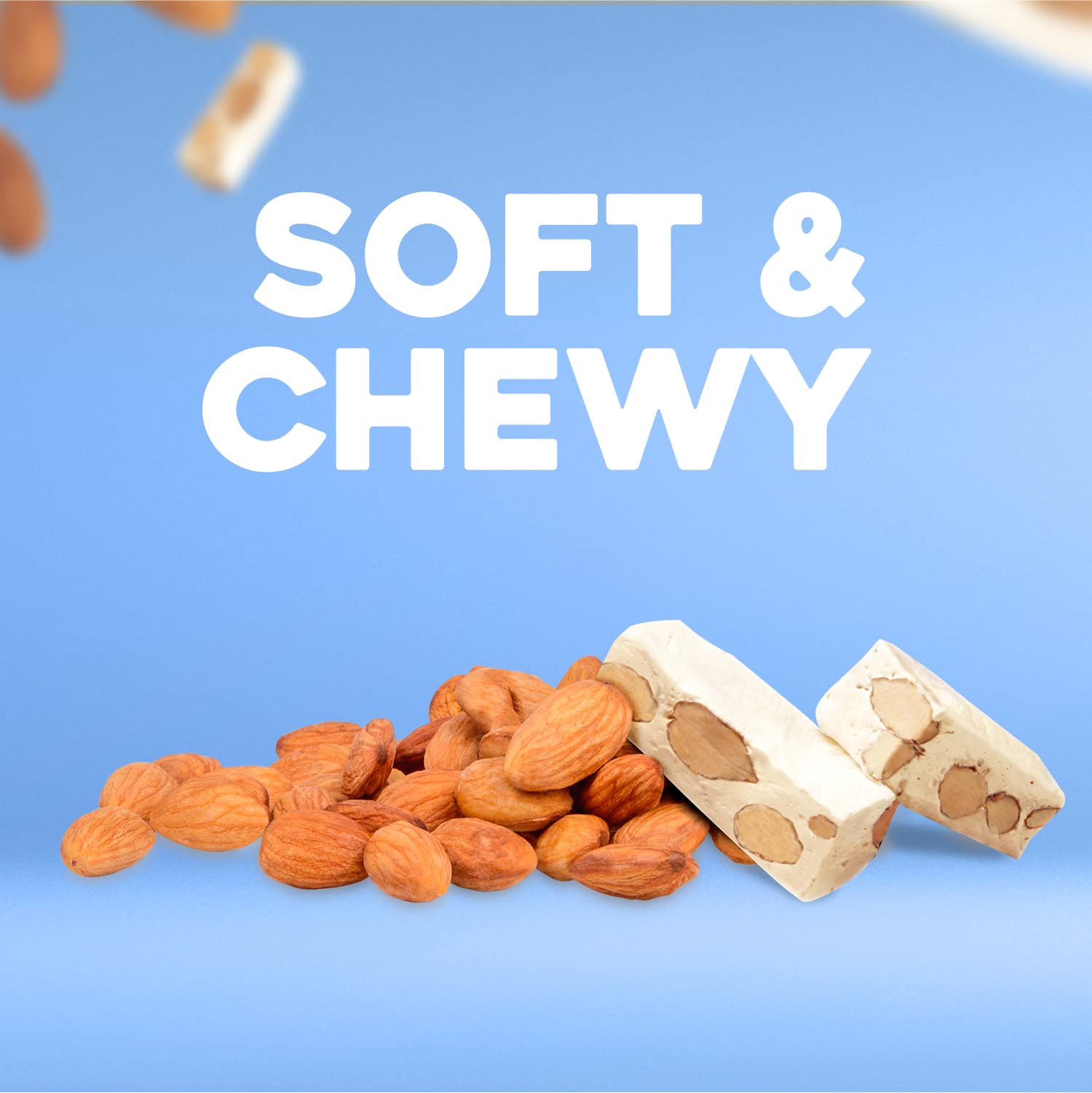 Golden Bonbon Italian Soft Almond Nougat Candy, Individually Packed Chewy, Gluten Free Nougat, Full of Almonds, Halal Candy (2.5 Oz, Almond Maple)
