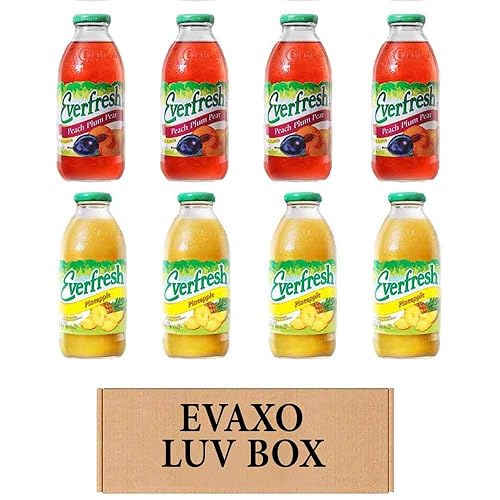 SELPONT verfresh Juice 16 oz. pack of 8 , Everfresh Peach Plum Pear , Everfresh Pineapple Juice. by evaxo