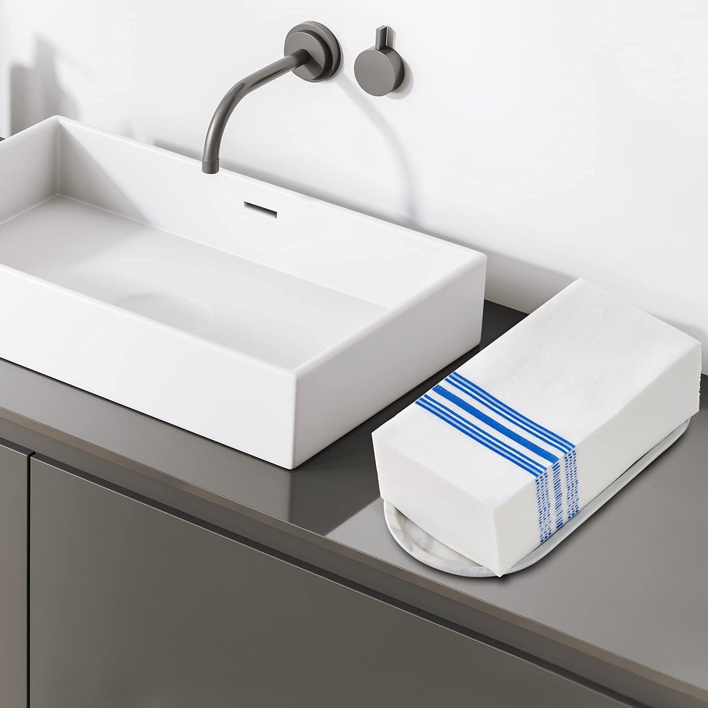 Vplus 300 PACK Guest Towels Disposable Bathroom, Decorative Bathroom Napkins Cloth Feel, Soft, and Absorbent Disposable Paper Hand Towel for Dinners