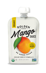 Golden Farms Mango Pouches, Single Ingredient Healthy Snacks, 100% Pure Fruit, No Added Sugar, Vegan, Gluten-Free, Kosher, Organic Squeeze Pouch