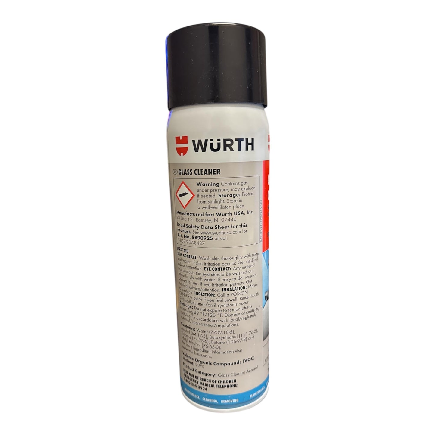 AquaNation Listing For Wurth Glass Cleaner 19oz - Ammonia-Free Streak-Free Foam Spray for Tinted Windows, Mirrors, Windshields, Chrome & More - Fresh