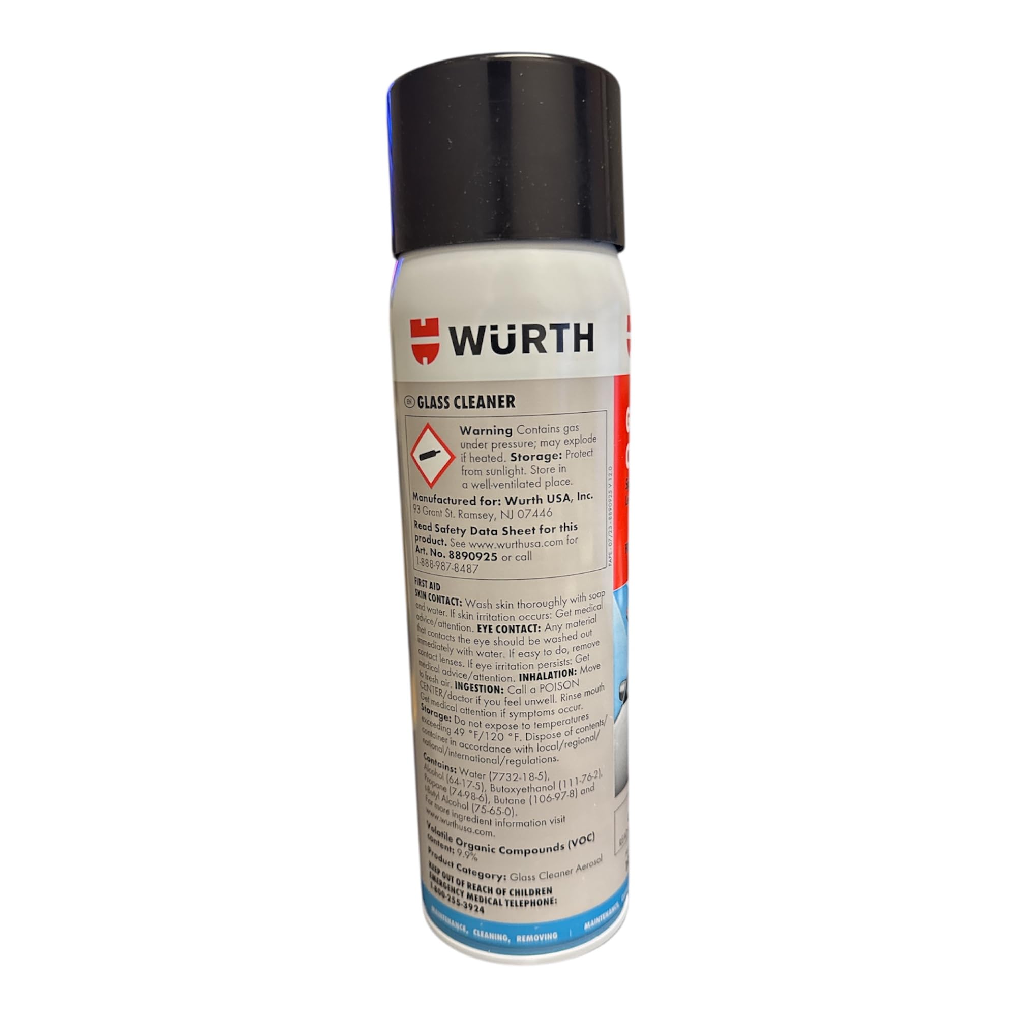AquaNation Listing For Wurth Glass Cleaner 19oz - Ammonia-Free Streak-Free Foam Spray for Tinted Windows, Mirrors, Windshields, Chrome & More - Fresh