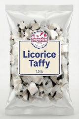 Black Licorice Salt Water Taffy, Soft Chewy Candy, Classic Anise Flavor, 1.5 lbs of Individually Wrapped Bulk Old Fashioned Boardwalk Treat