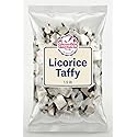 Black Licorice Salt Water Taffy, Soft Chewy Candy, Classic Anise Flavor, 1.5 lbs of Individually Wrapped Bulk Old Fashioned Boardwalk Treat