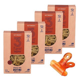 Three Farm Daughters Pasta Rotini 12 Oz - with Food Bag Clips - Spiral Pasta For Salads And Meals, Durum Wheat Noodles, Pantry Staple, Easy Cooking