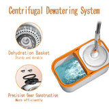 Spin Mop Bucket with Wringer System Extended Mop Handle 61?Mop and Bucket for Floors Cleaning with 5 Replacement Head Refill 1 Cleaning Brush Head